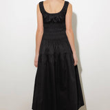 LOVELIEST LOOKS BLACK WOVEN MIDI DRESS