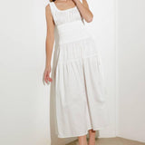 LOVELIEST LOOKS WHITE WOVEN MIDI DRESS
