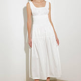LOVELIEST LOOKS WHITE WOVEN MIDI DRESS