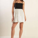 PATIO SENSETS WOVEN COMBINATION MINI DRESS