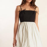 PATIO SENSETS WOVEN COMBINATION MINI DRESS
