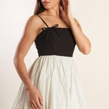 PATIO SENSETS WOVEN COMBINATION MINI DRESS