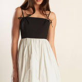 PATIO SENSETS WOVEN COMBINATION MINI DRESS