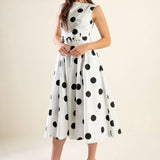 ECHOING FJORD WOVEN MIDI DRESS