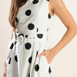 ECHOING FJORD WOVEN MIDI DRESS