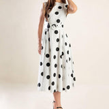 ECHOING FJORD WOVEN MIDI DRESS