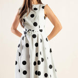 ECHOING FJORD WOVEN MIDI DRESS