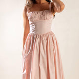 EASILY LOVED WOVEN MIDI DRESS