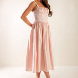 EASILY LOVED WOVEN MIDI DRESS