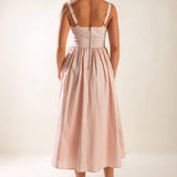 EASILY LOVED WOVEN MIDI DRESS
