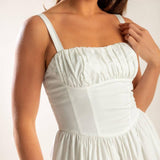 EASILY LOVED WOVEN MIDI DRESS