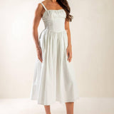 EASILY LOVED WOVEN MIDI DRESS