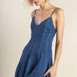 ROSEWOOD ROMANCE DENIM MIDI DRESS
