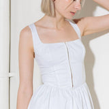 CATCH THE SUN IN WHITE  WOVEN MIDI DRESS