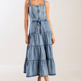 SUNSHINE STATE OF MIND INDIGO DENIM DRESS
