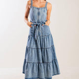 SUNSHINE STATE OF MIND INDIGO DENIM DRESS