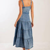 SUNSHINE STATE OF MIND INDIGO DENIM DRESS