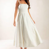 LET'S GO FOR A WALK WOVEN MIDI DRESS