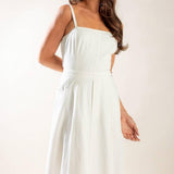 LET'S GO FOR A WALK WOVEN MIDI DRESS