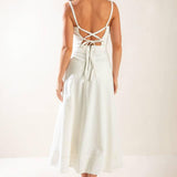 LET'S GO FOR A WALK WOVEN MIDI DRESS