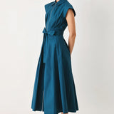 BLUE SERENITY WOVEN MIDI DRESS