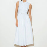 NUE EASE WHITE WOVEN MDI DRESS