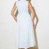 NUE EASE WHITE WOVEN MDI DRESS