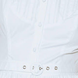 NUE EASE WHITE WOVEN MDI DRESS