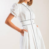 IN THE BREEZE WHITE WOVEN MIDI DRESS