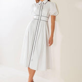 IN THE BREEZE WHITE WOVEN MIDI DRESS