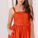 NO TIMELINE TOMATO WOVEN MIDI DRESS