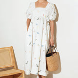 THE WORLD IS YOURS WOVEN MIDI DRESS
