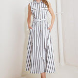 HUGS & VANILLA CLOUDS WOVEN MIDI DRESS