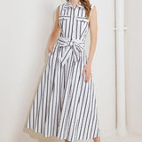 HUGS & VANILLA CLOUDS WOVEN MIDI DRESS