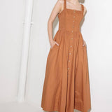 SOAK IN THE SUNSET WOVEN MIDI DRESS