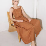 SOAK IN THE SUNSET WOVEN MIDI DRESS