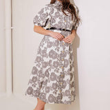 TIME AFTER TIME WOVEN MIDI DRESS
