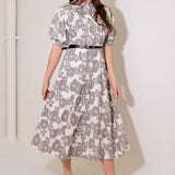 TIME AFTER TIME WOVEN MIDI DRESS