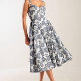 EXPLORING NEW INTERESTS WOVEN MIDI DRESS
