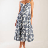 EXPLORING NEW INTERESTS WOVEN MIDI DRESS