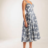 EXPLORING NEW INTERESTS WOVEN MIDI DRESS