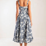EXPLORING NEW INTERESTS WOVEN MIDI DRESS