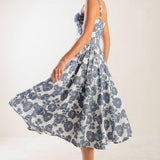 EXPLORING NEW INTERESTS WOVEN MIDI DRESS