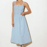CAREFREE DAISY WOVEN MIDI DRESS