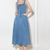 SOFTLY ROMANTIC DENIM MIDI DRESS