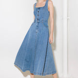 SOFTLY ROMANTIC DENIM MIDI DRESS