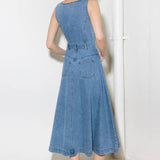 SOFTLY ROMANTIC DENIM MIDI DRESS
