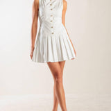 NO COMPARISON WHITE WOVEN MINI DRESS