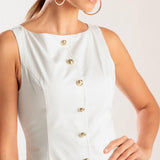NO COMPARISON WHITE WOVEN MINI DRESS