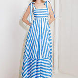 OCEAN BREEZE WOVEN MIDI DRESS